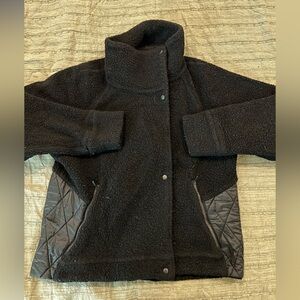 Black Sherpa Jacket with Quilted Accents